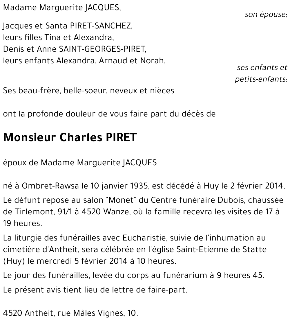 Charles PIRET