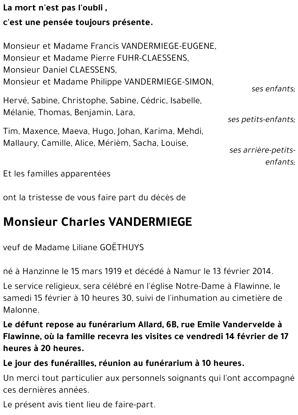Charles VANDERMIEGE