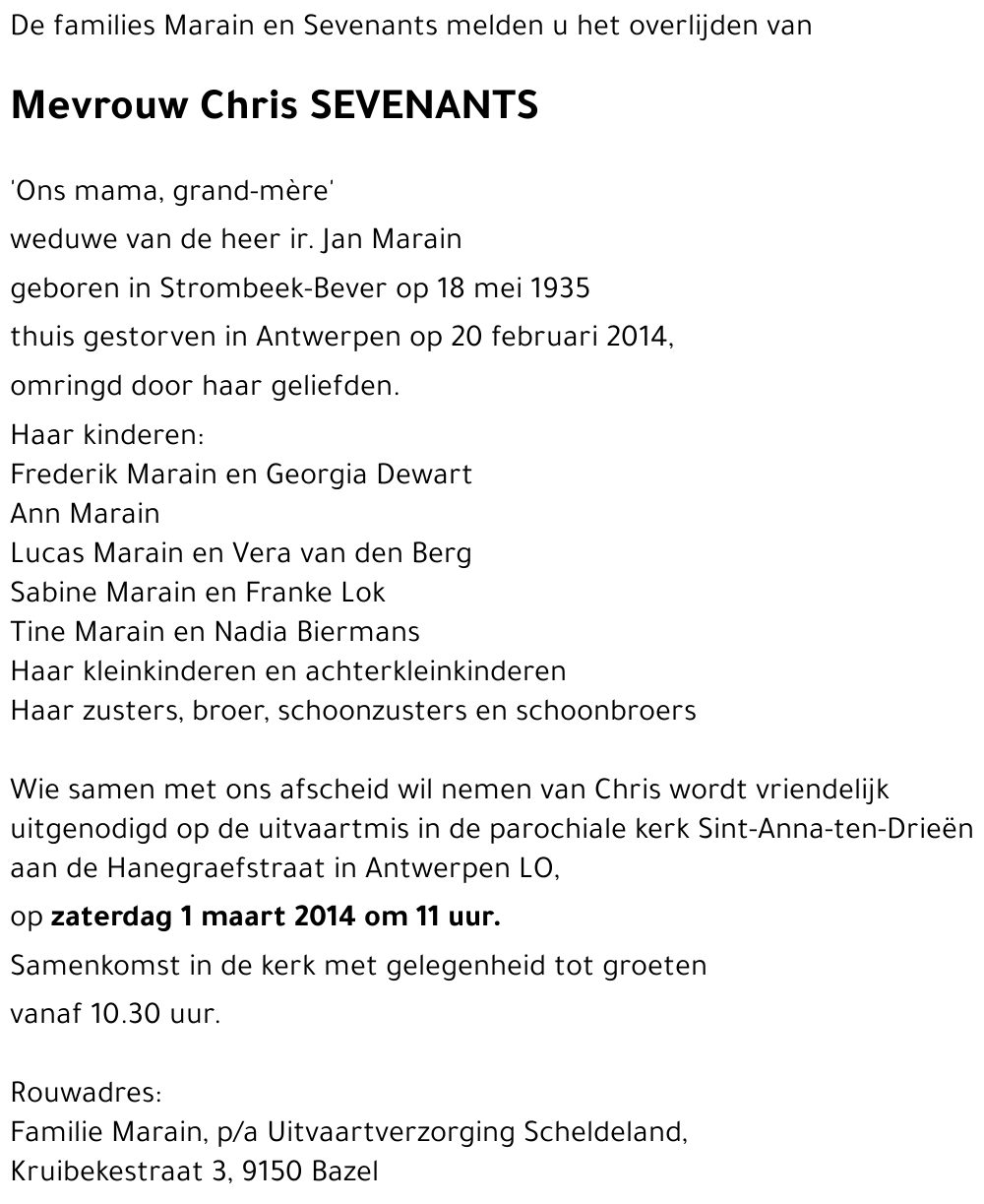 Christiane SEVENANTS