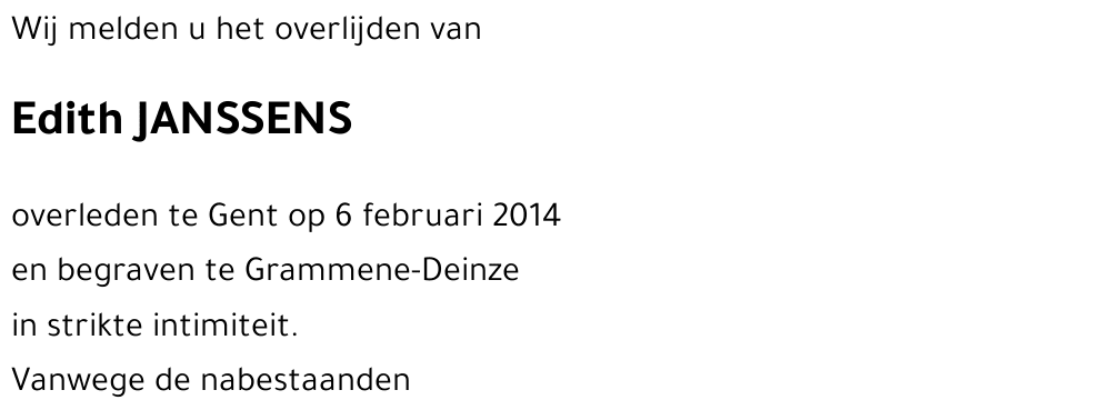 Edith JANSSENS