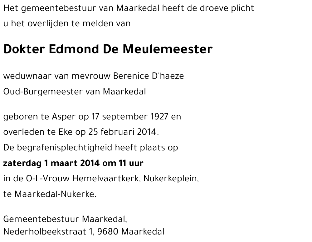Edmond De Meulemeester 