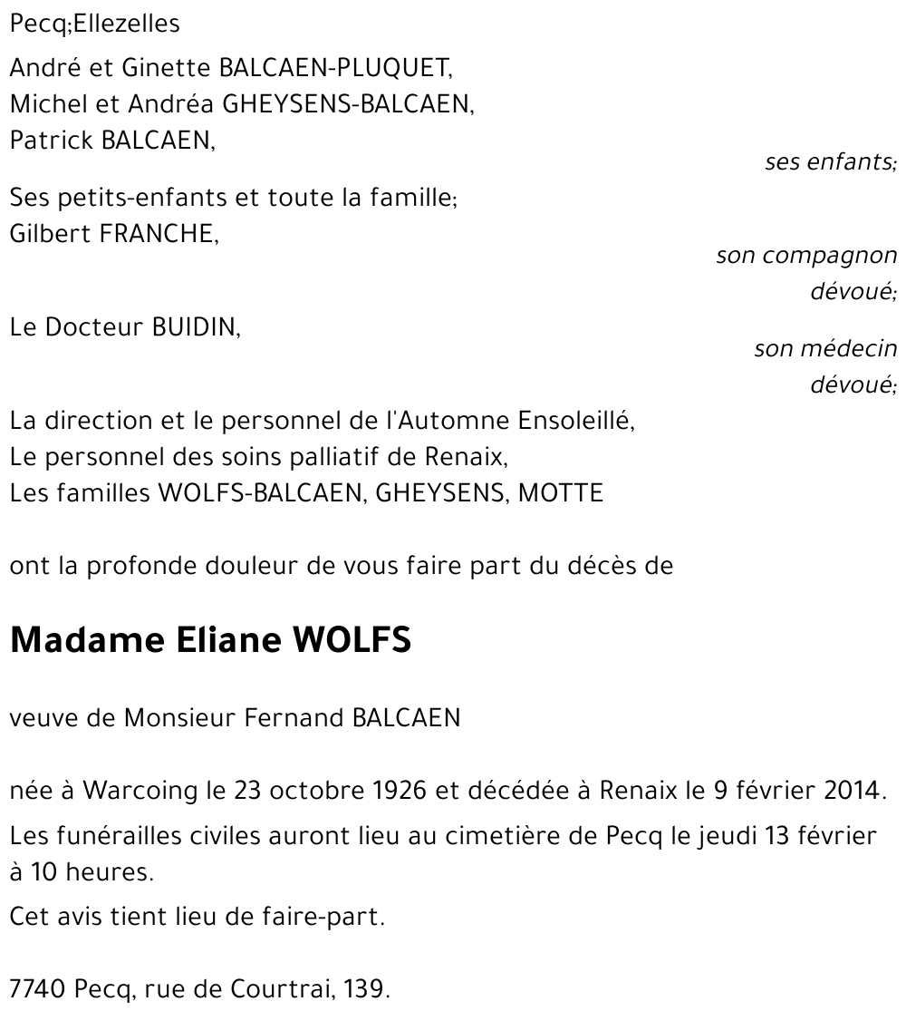 Eliane WOLFS