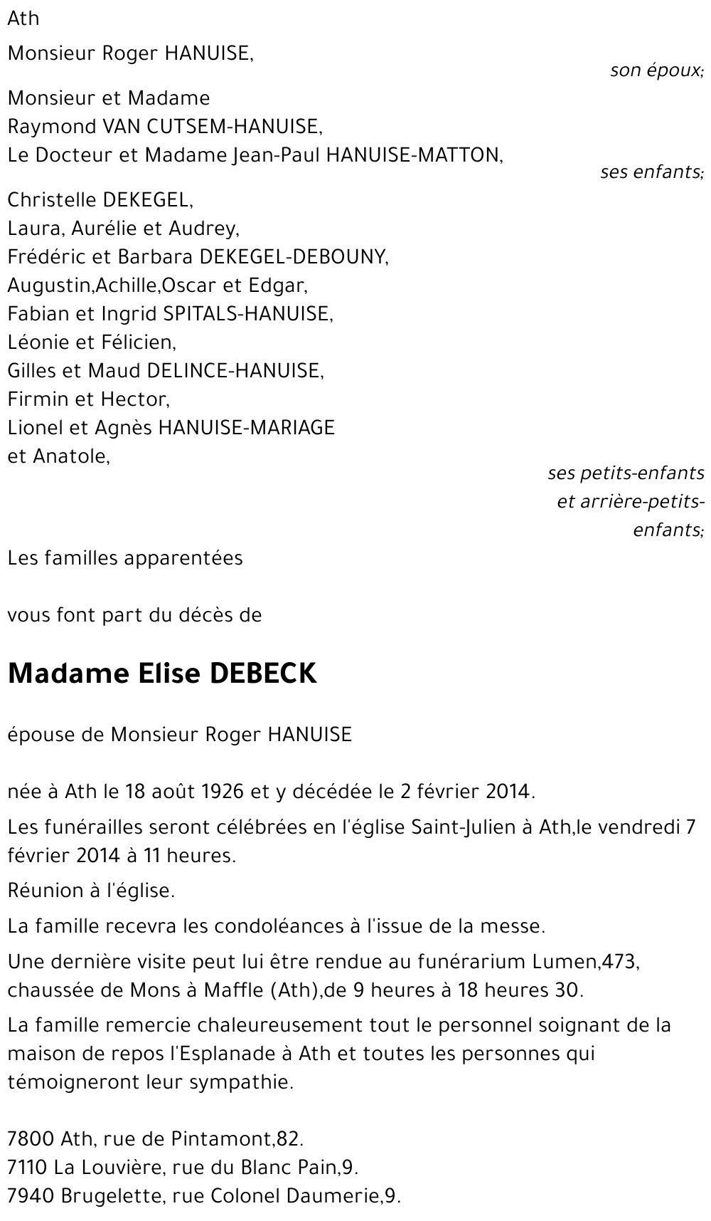 Elise DEBECK