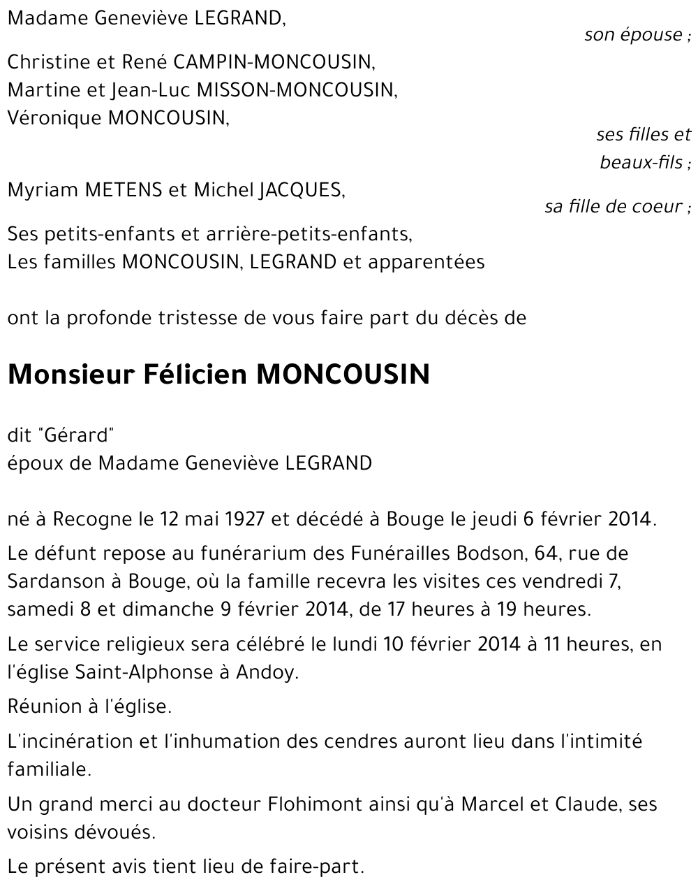 Félicien MONCOUSIN
