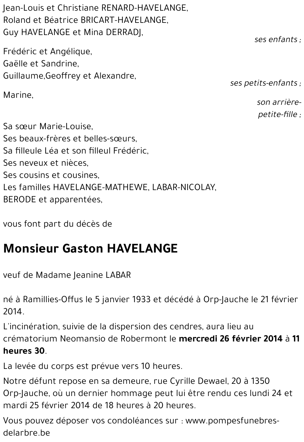 Gaston HAVELANGE