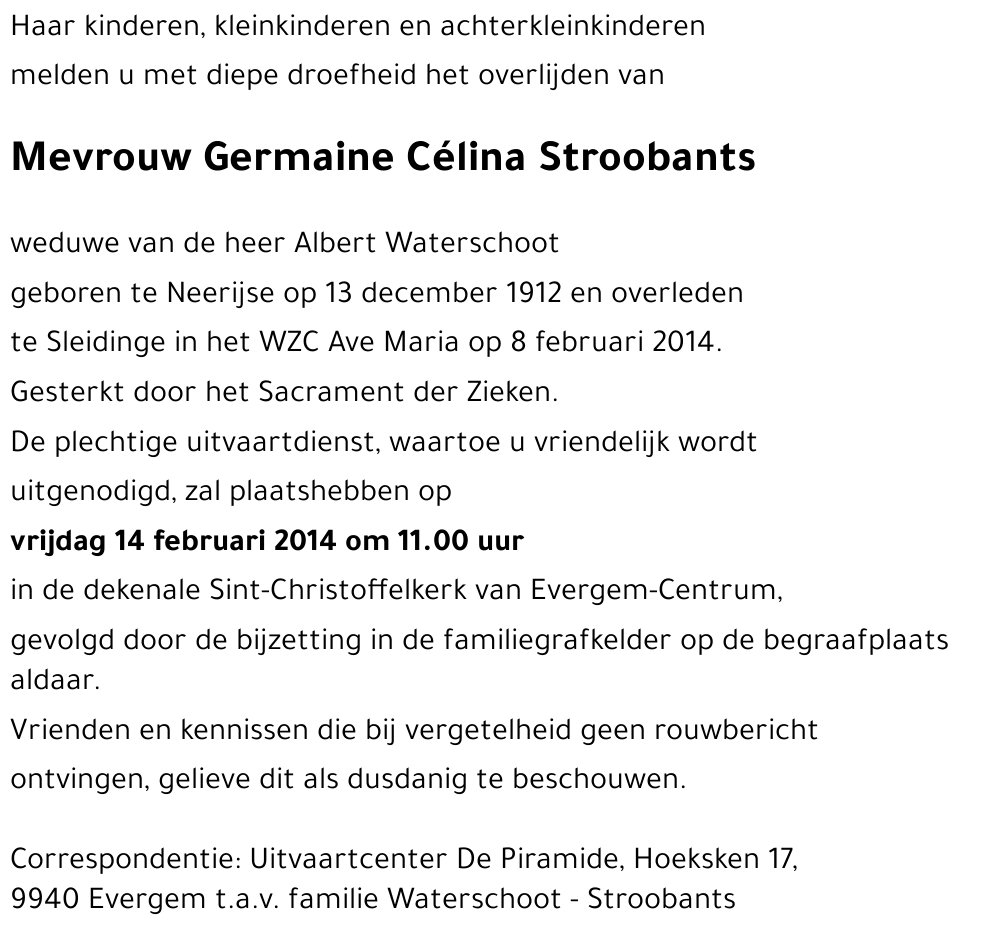 Germaine Célina Stroobants