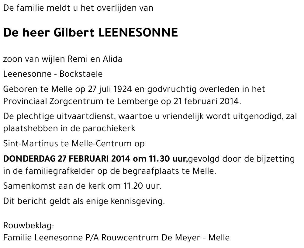 Gilbert LEENESONNE