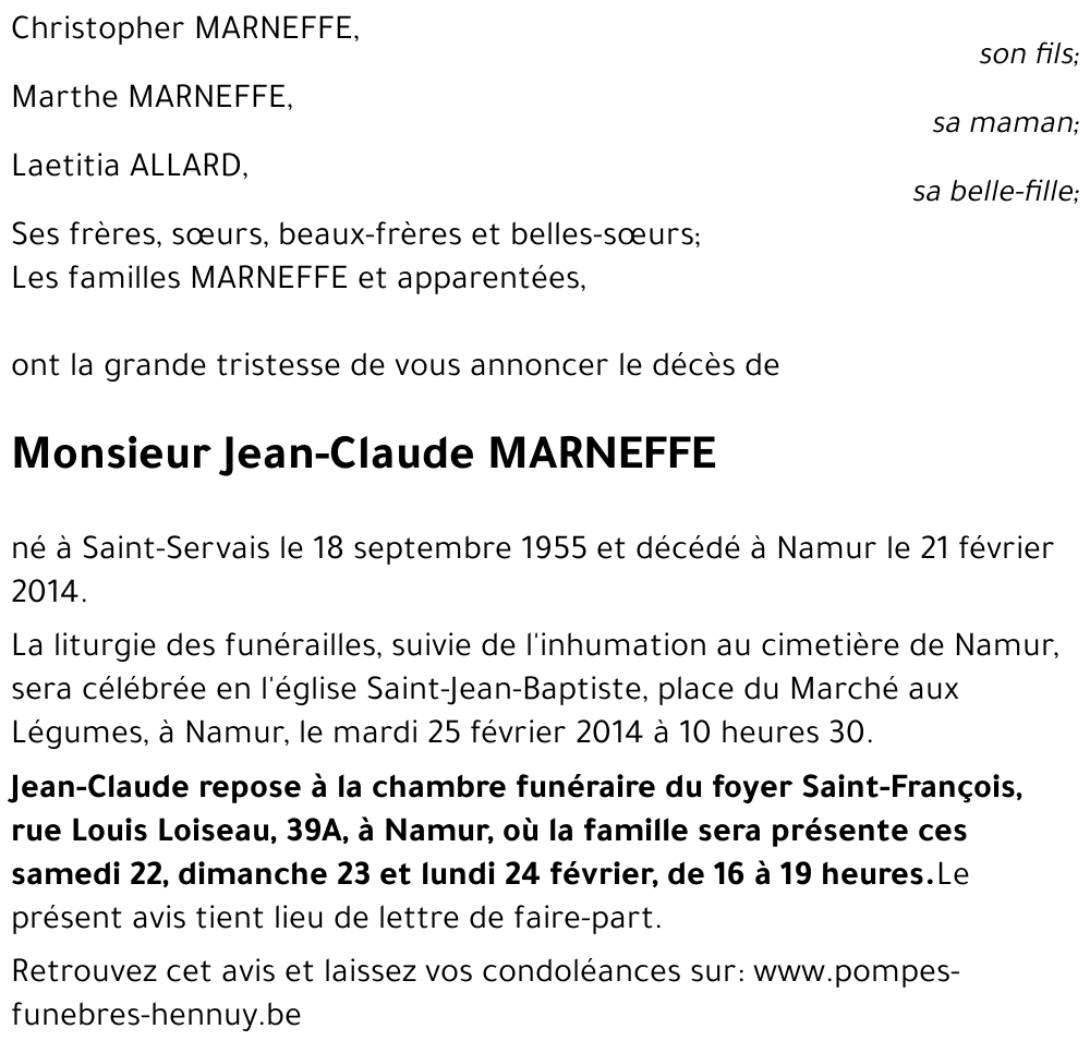 Jean-Claude MARNEFFE