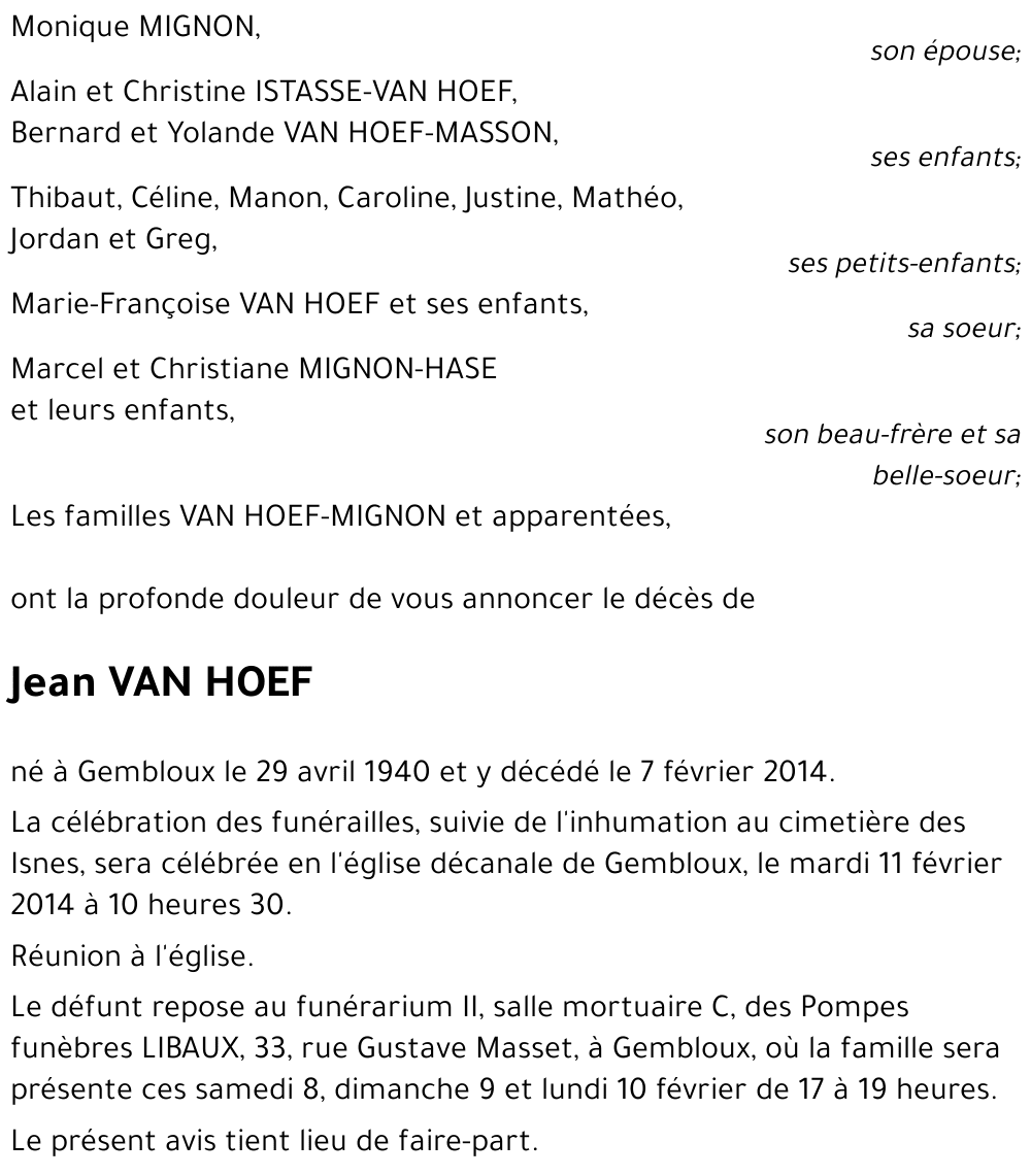 Jean VAN HOEF