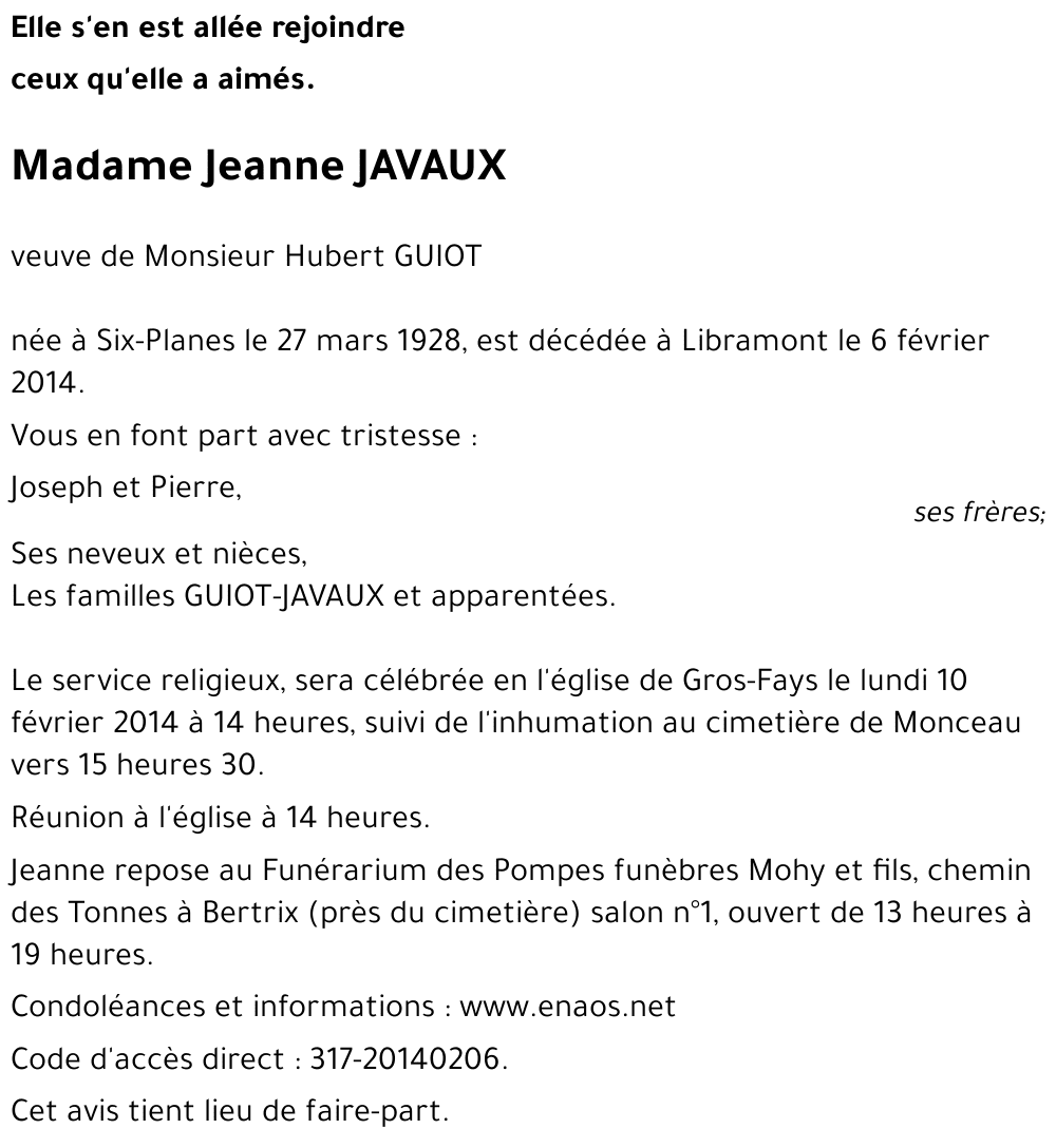 Jeanne JAVAUX