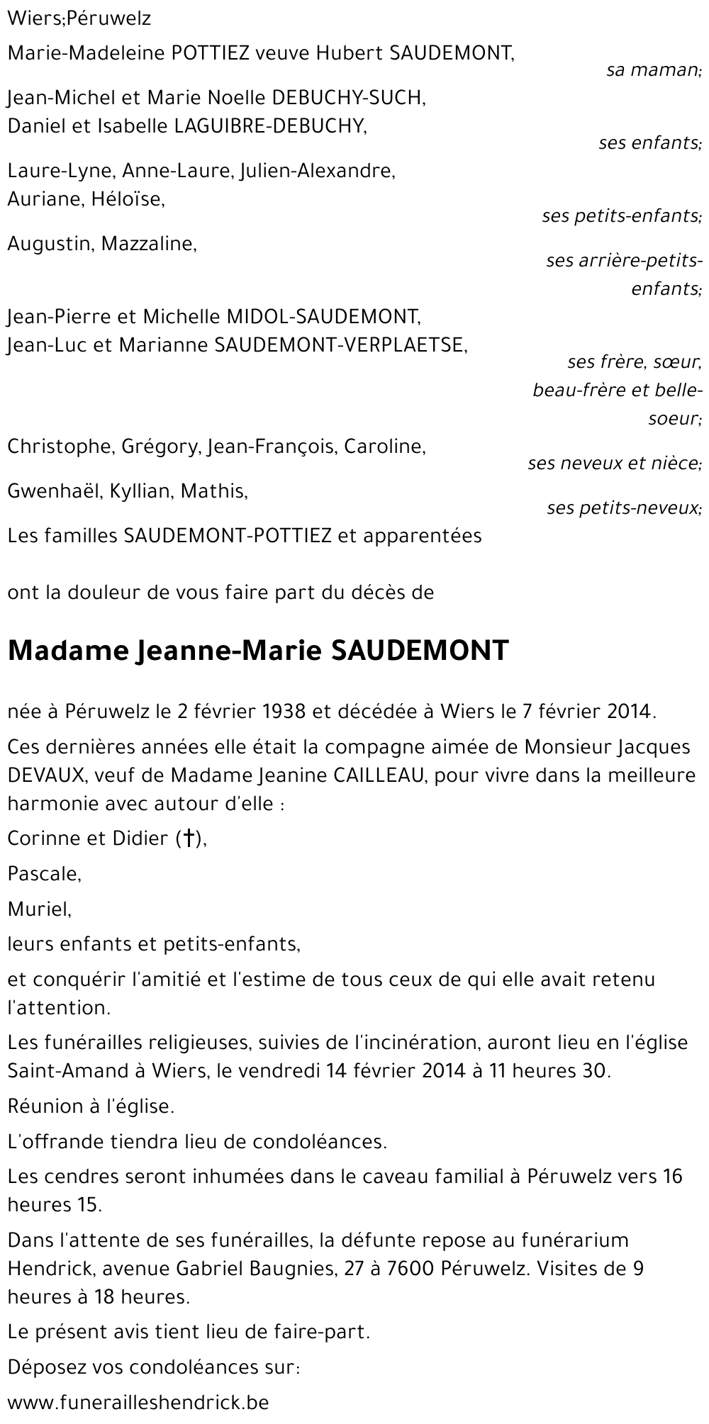 Jeanne-Marie SAUDEMONT