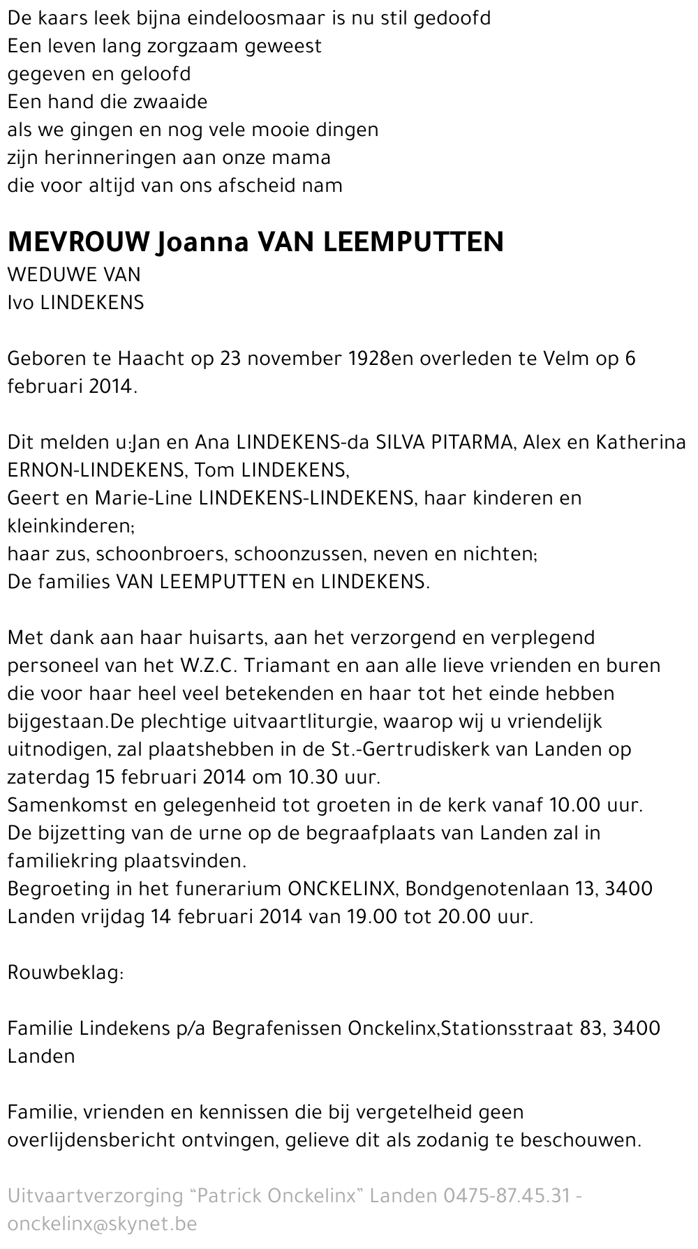 Joanna Van Leemputten