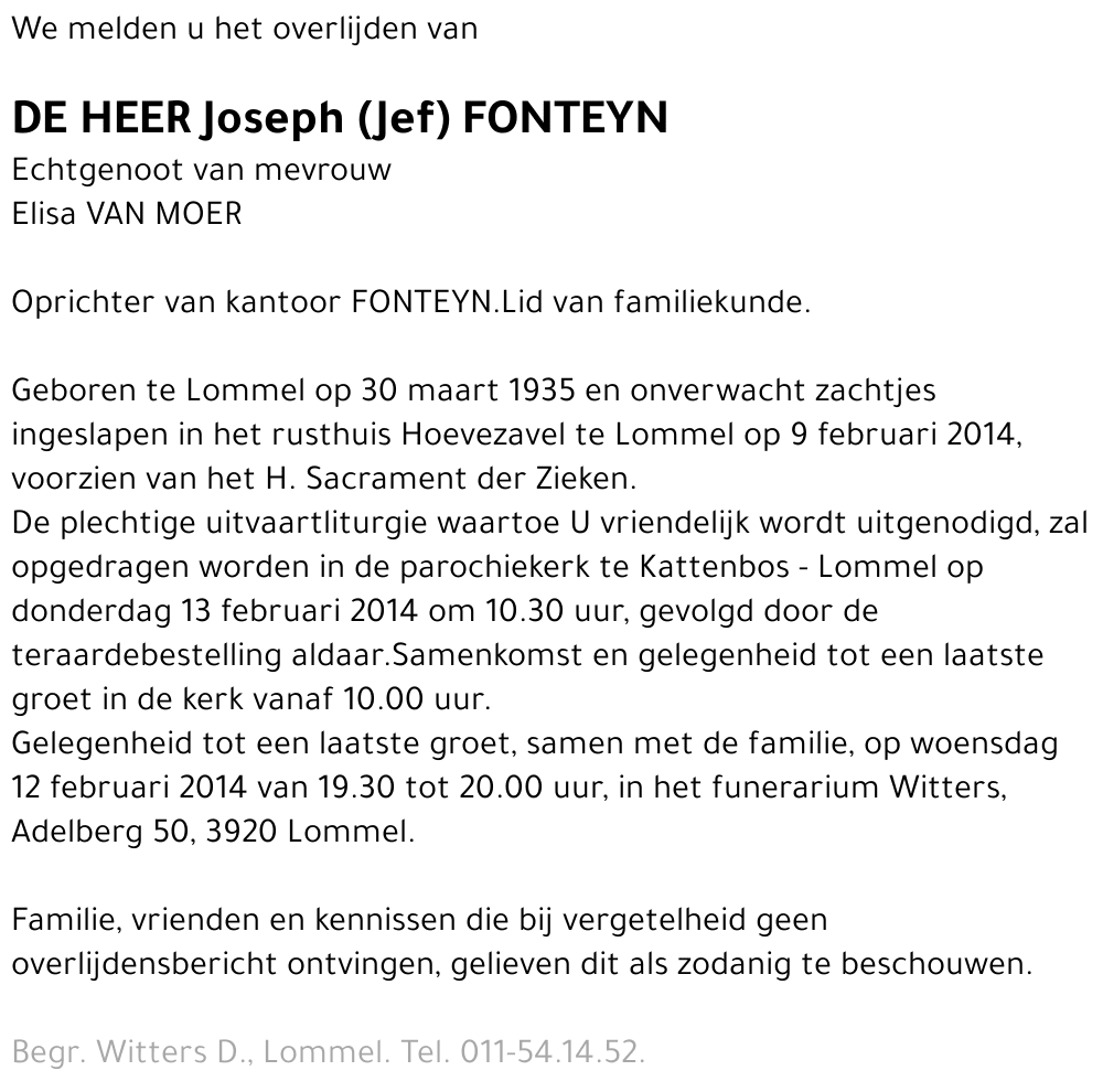 Joseph (Jef) Fonteyn