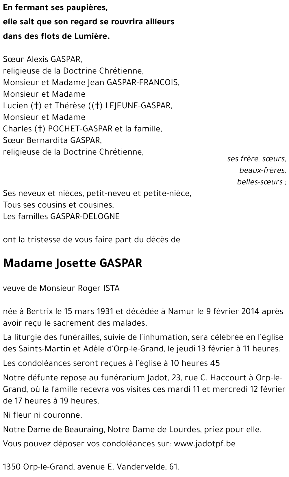 Josette GASPAR