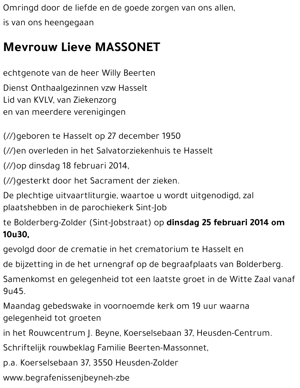 Lieve MASSONNET