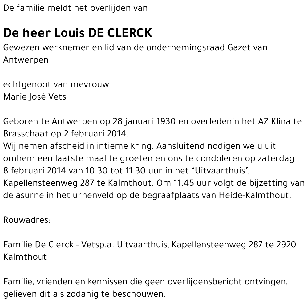 Louis De Clerck
