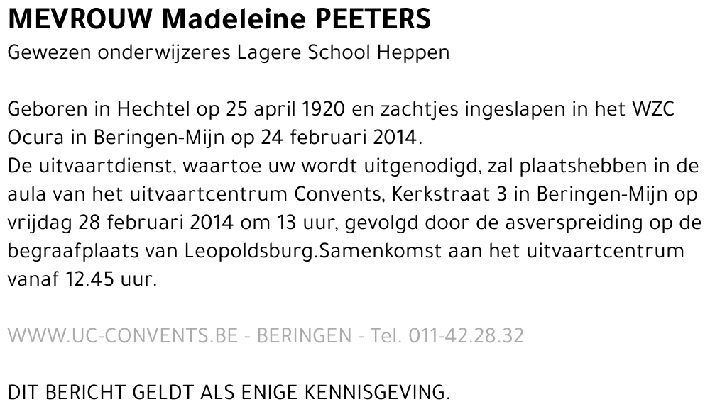 Madeleine Peeters