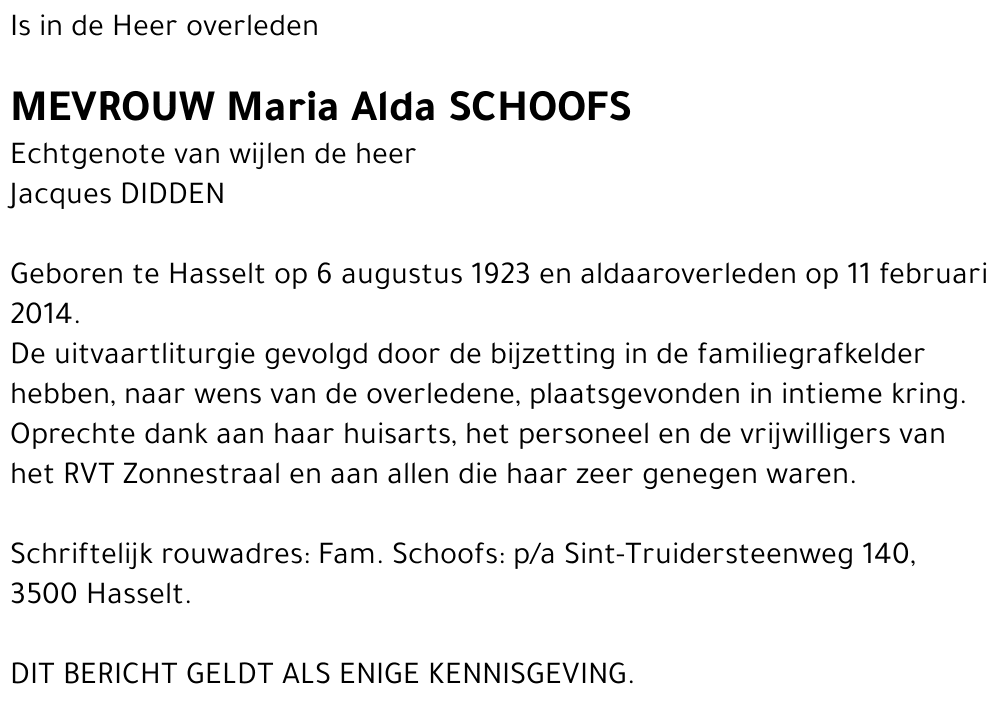 Maria Alda Schoofs