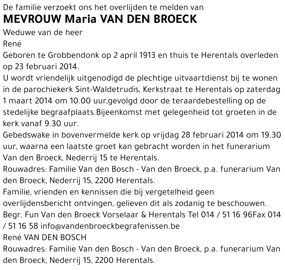 Maria Van den Broeck