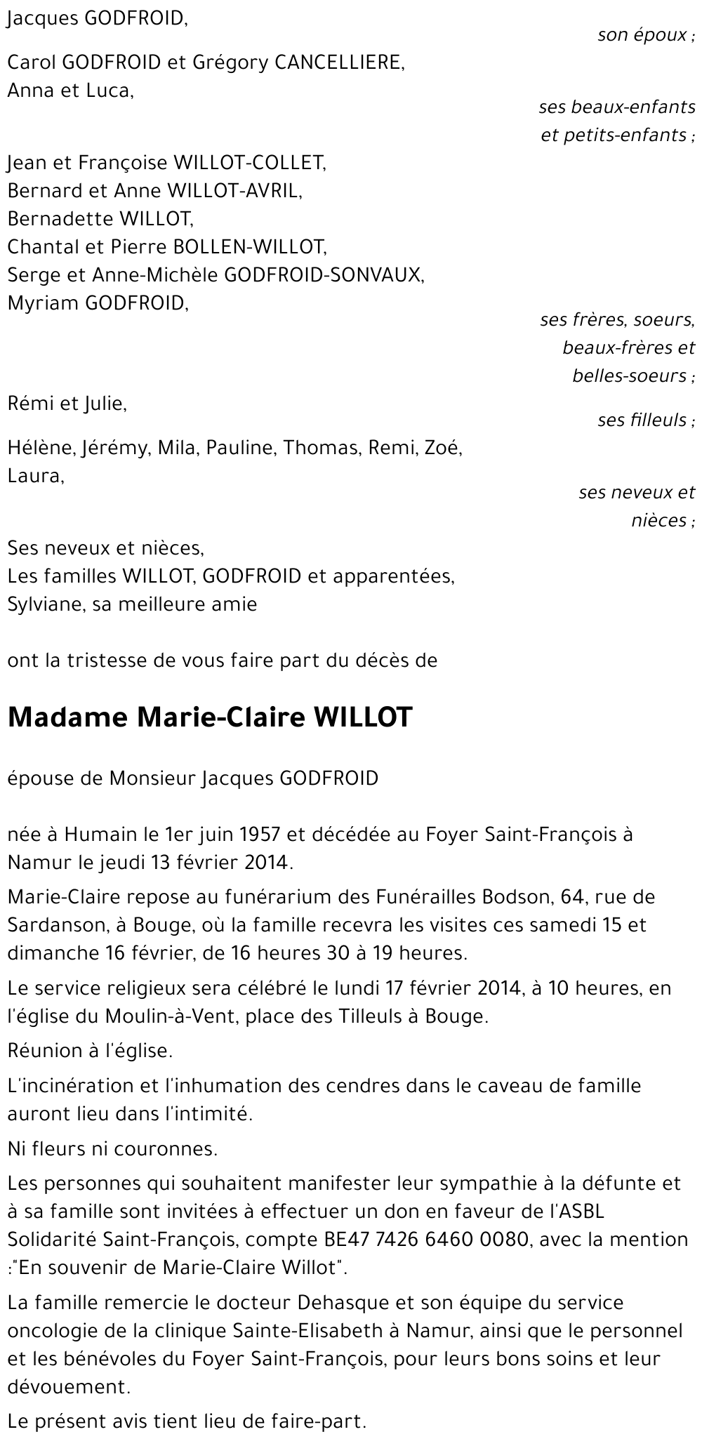 Marie-Claire WILLOT