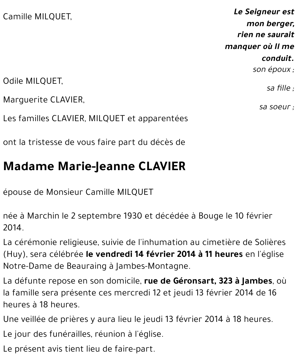 Marie-Jeanne CLAVIER