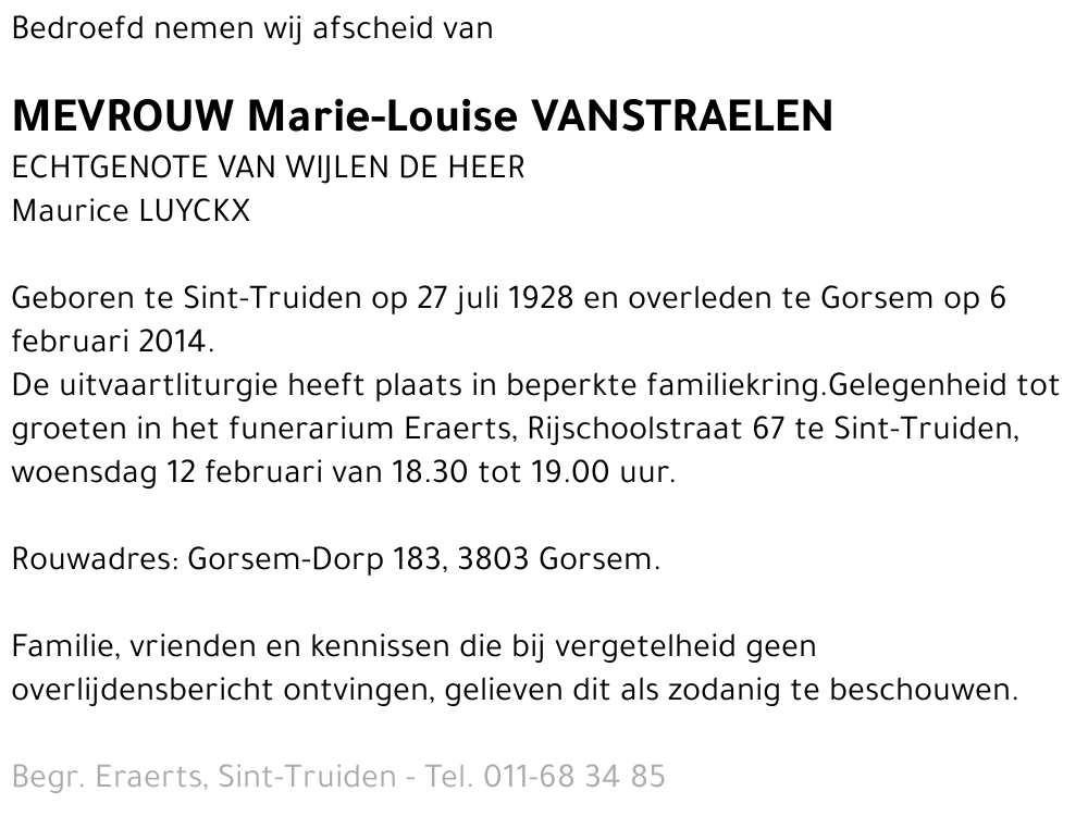 Marie-Louise Vanstraelen