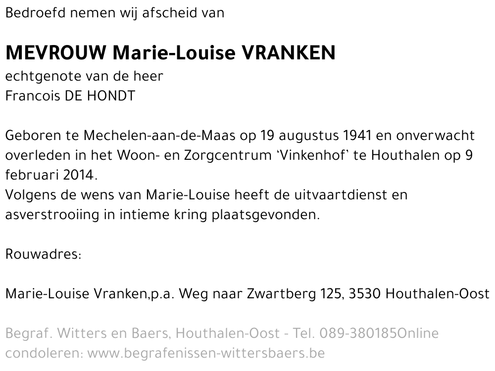 Marie-Louise Vranken