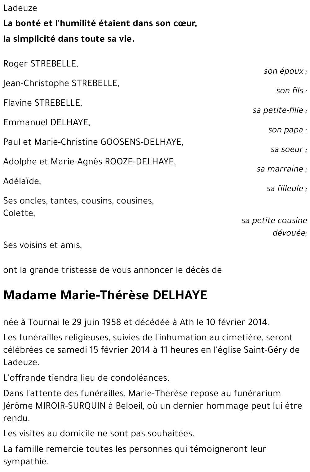 Marie-Thérèse DELHAYE