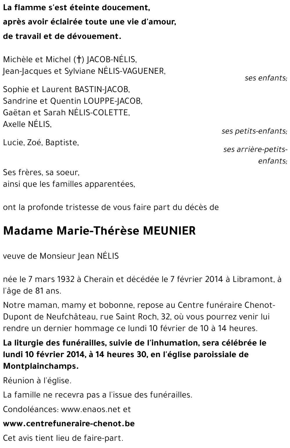 Marie-Thérèse MEUNIER