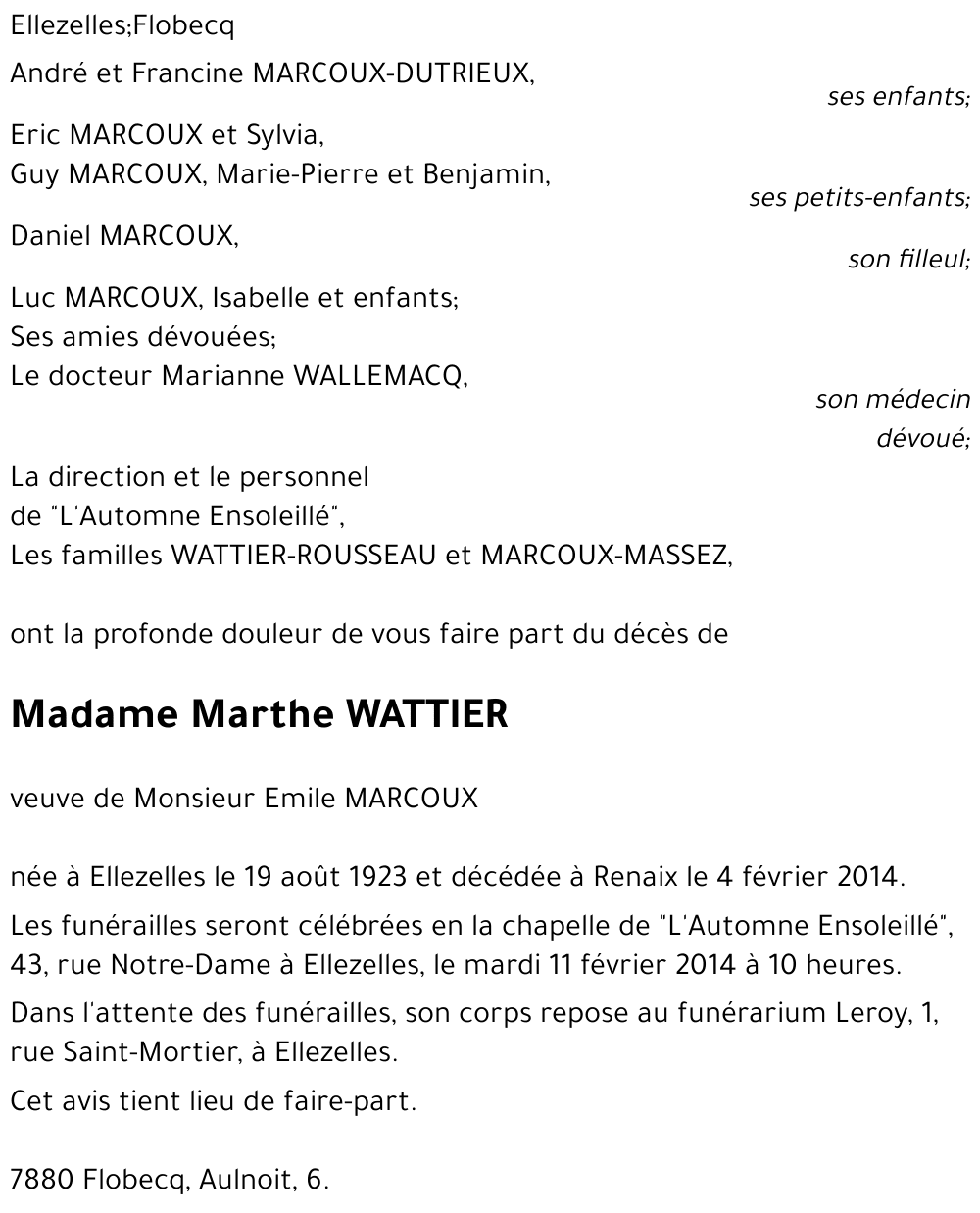 Marthe WATTIER
