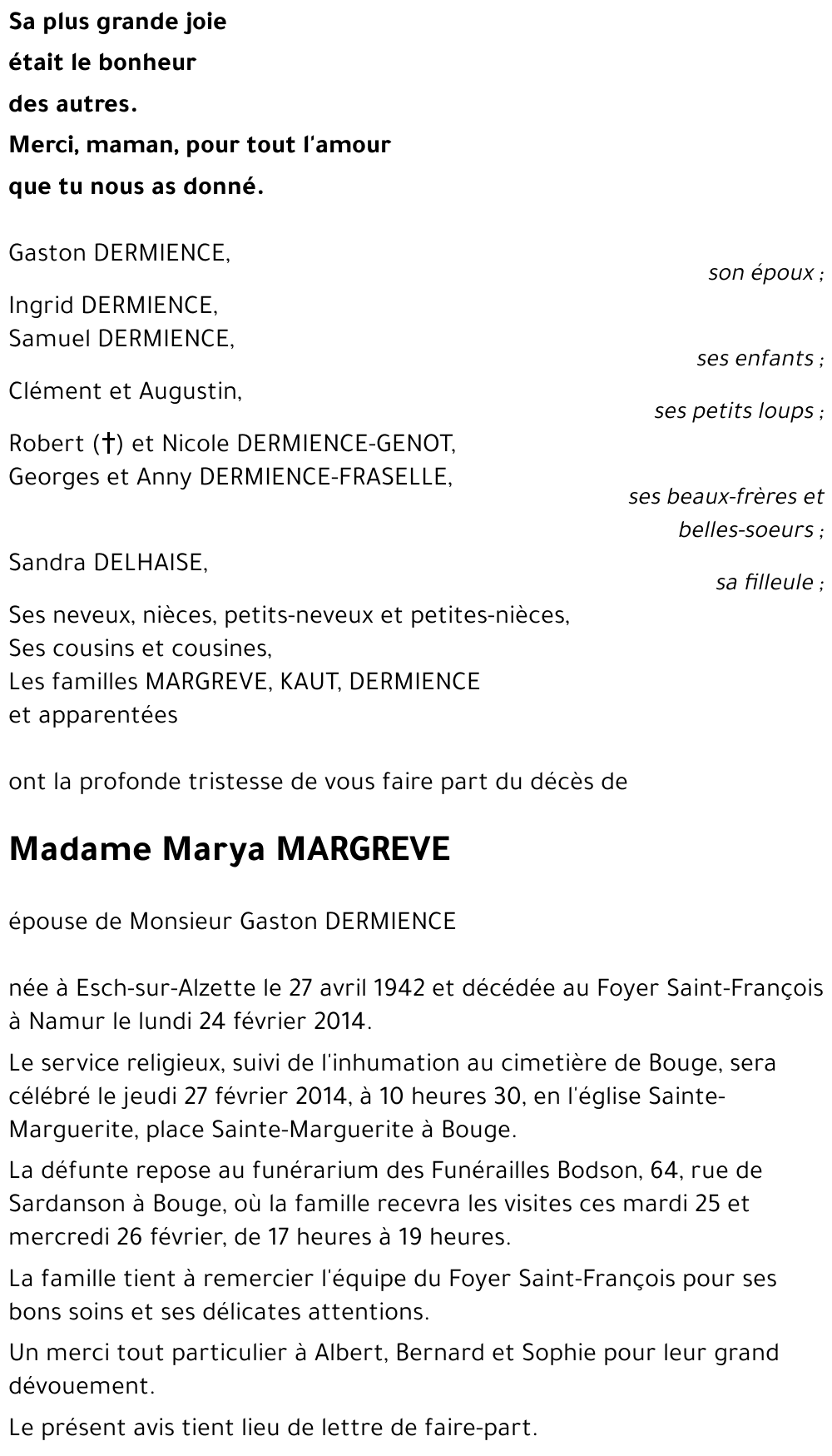 Marya MARGREVE