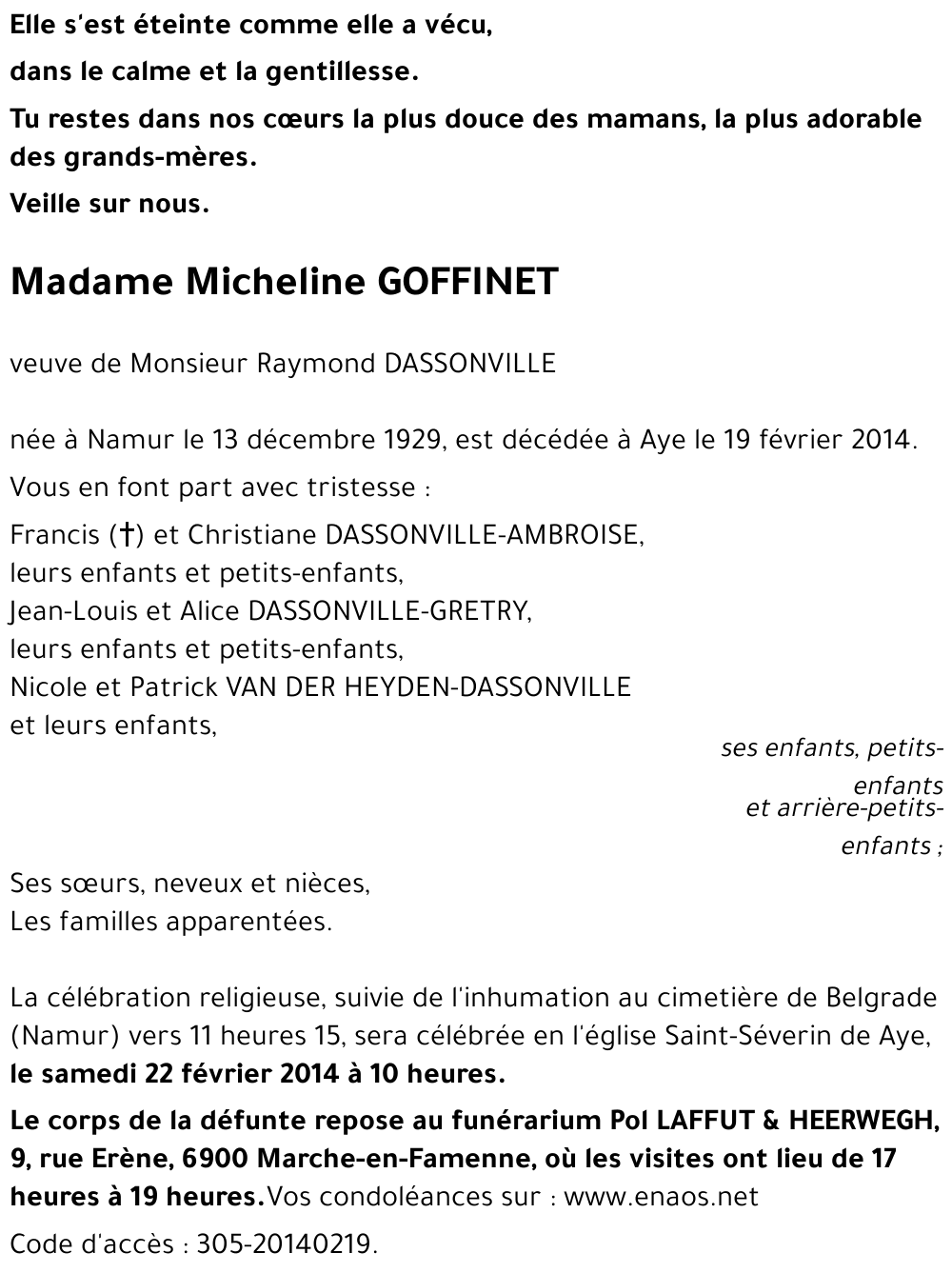 Micheline GOFFINET