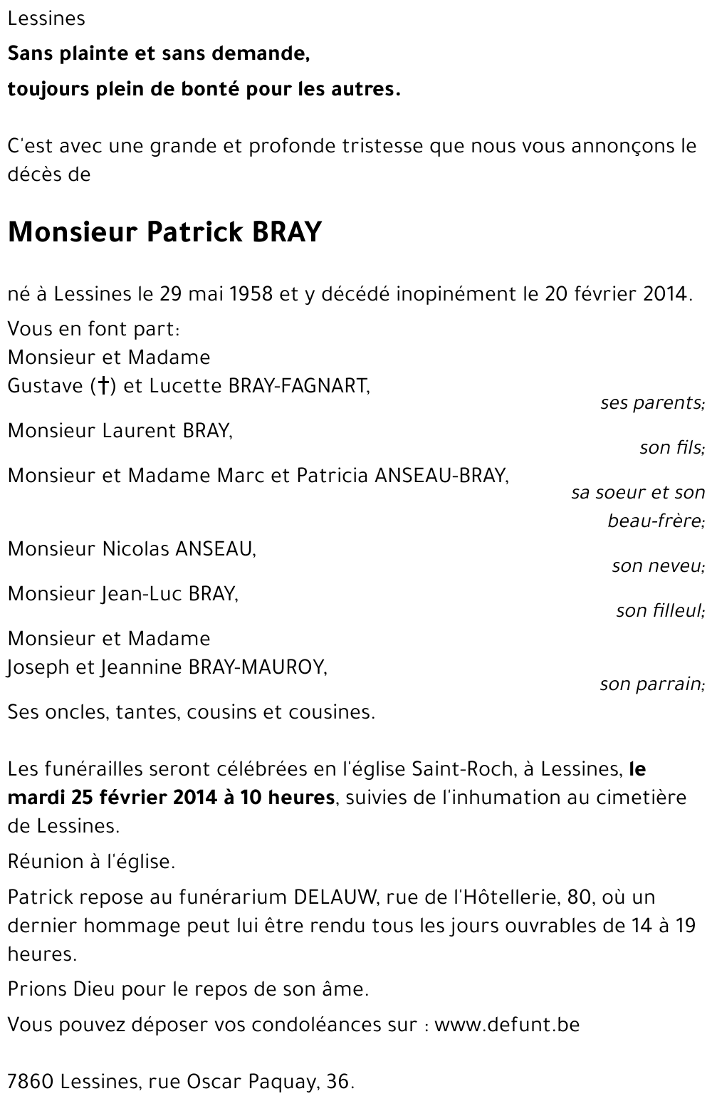 Patrick BRAY