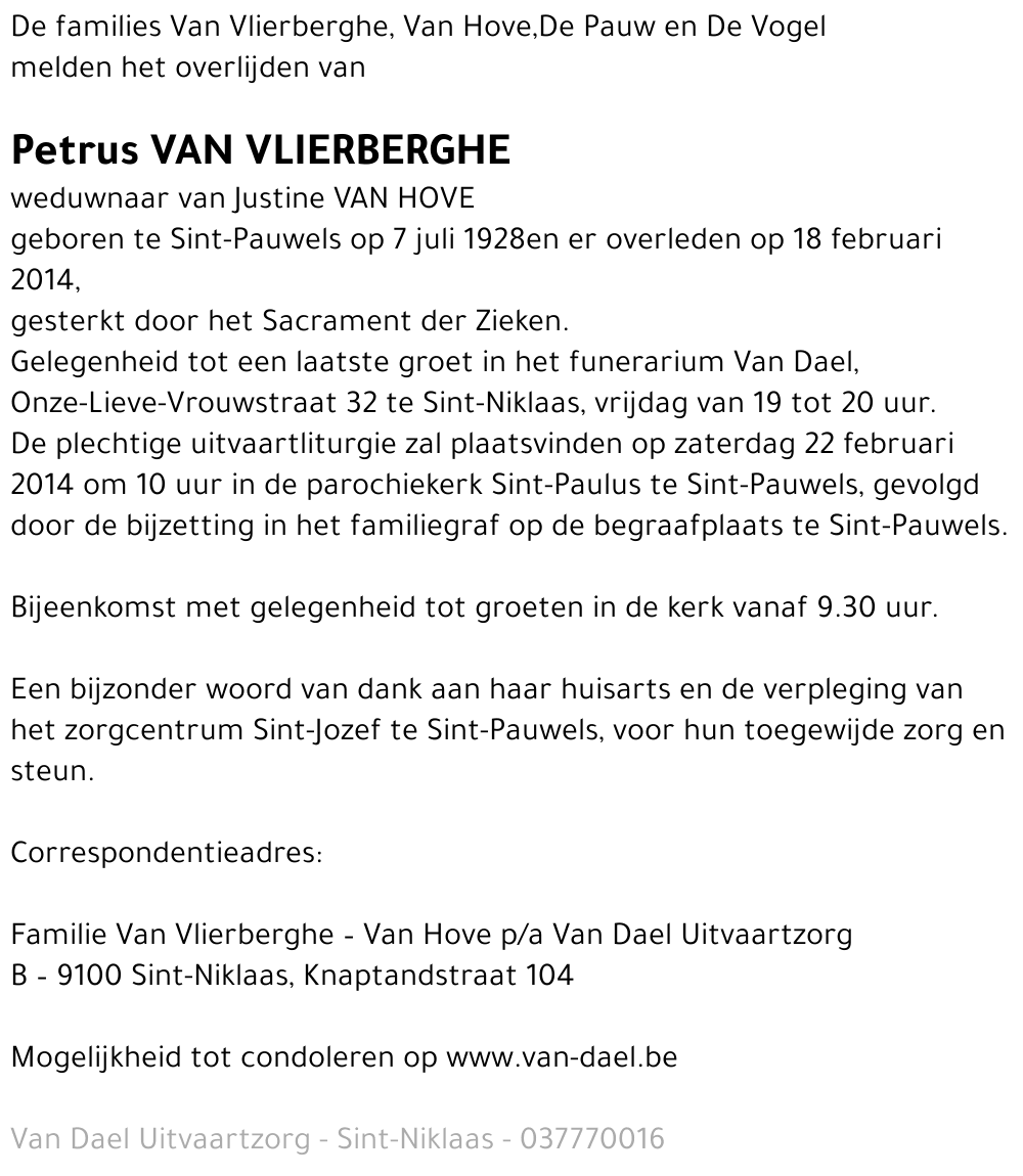 Petrus Van Vlierberghe