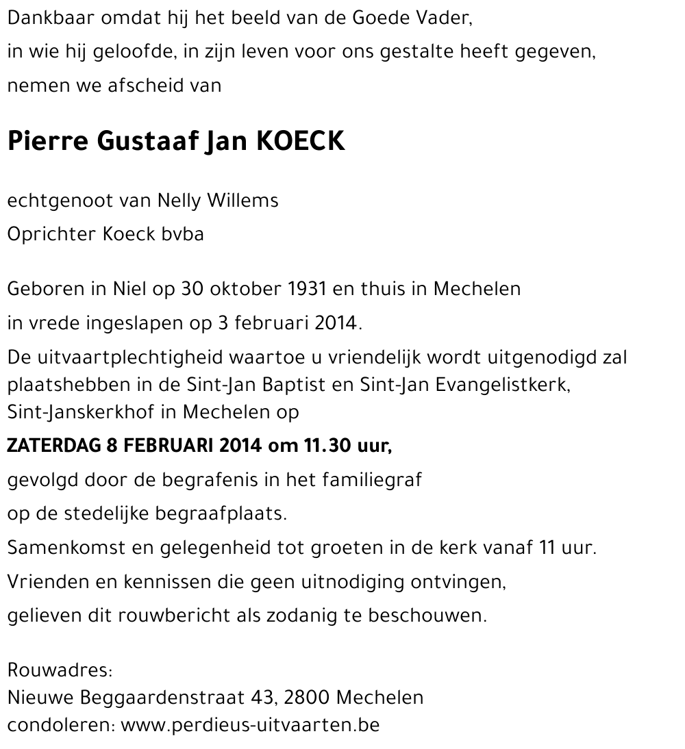 Pierre Gustaaf Jan KOECK