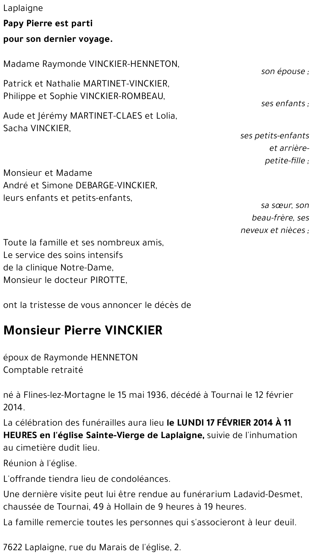 Pierre VINCKIER