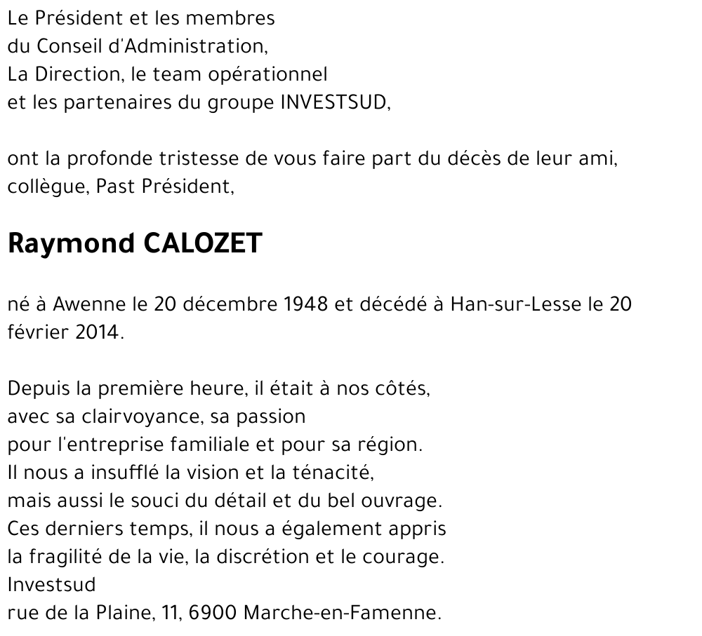 Raymond CALOZET