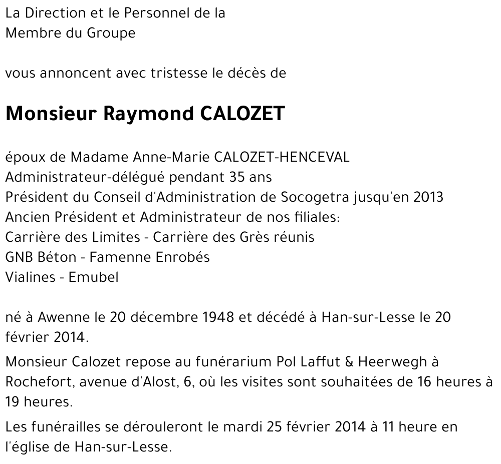 Raymond CALOZET