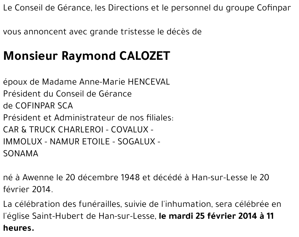 Raymond CALOZET