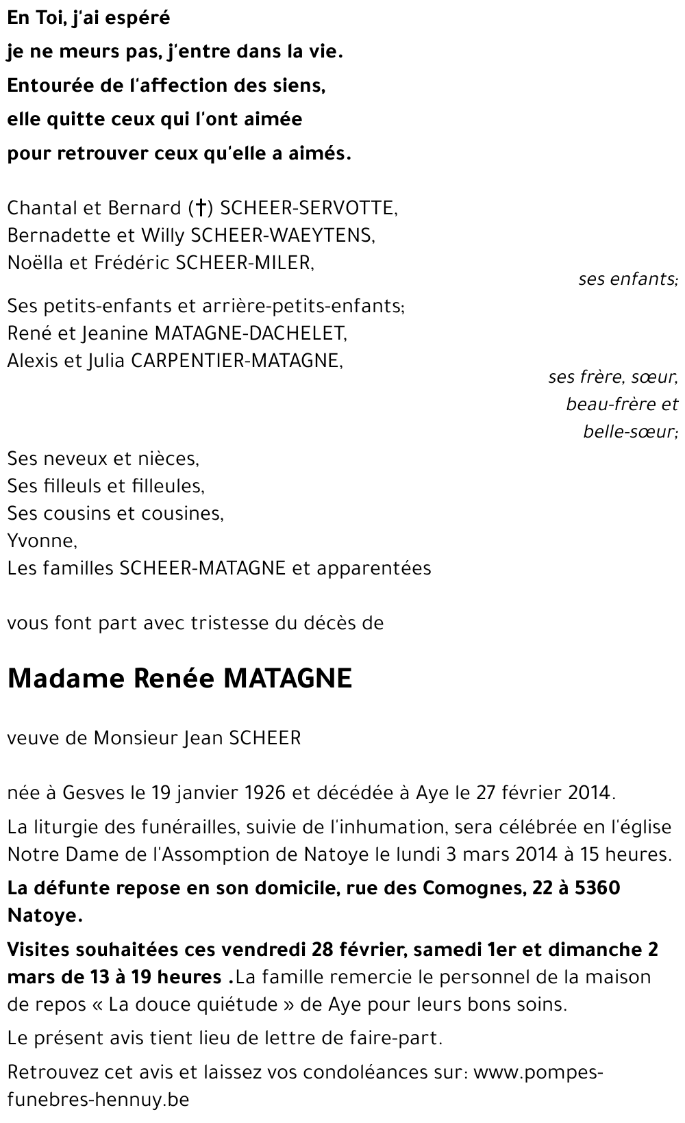 Renée MATAGNE