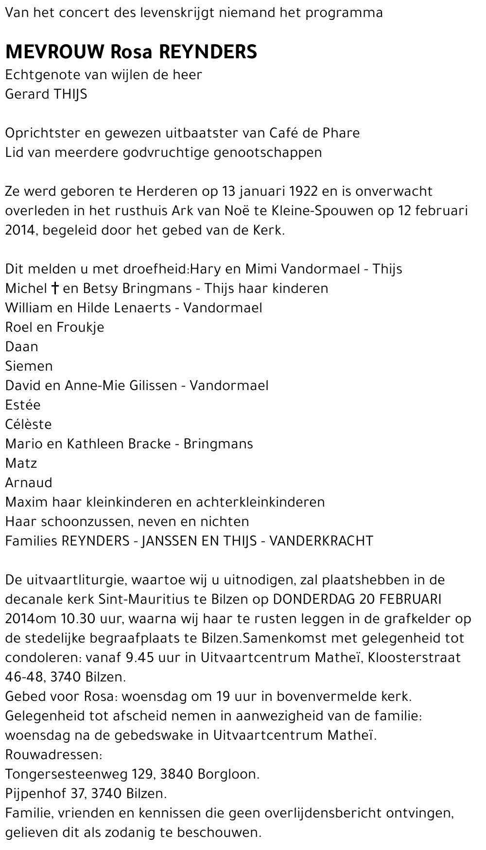 Rosa REYNDERS