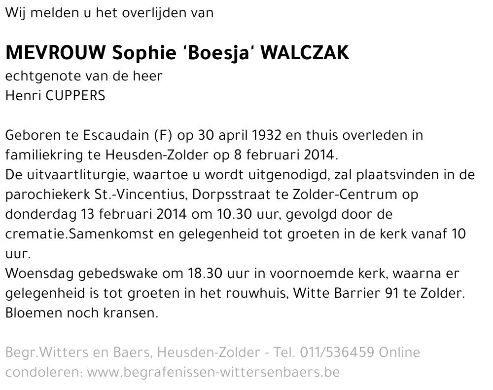 Sophie 'Boesja' Walczak