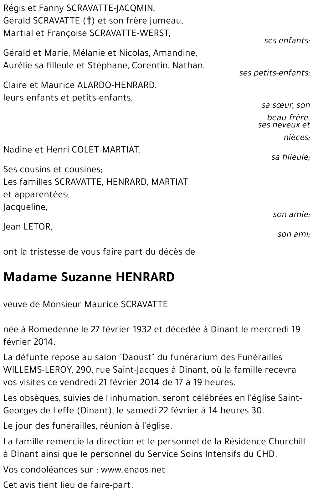 Suzanne HENRARD