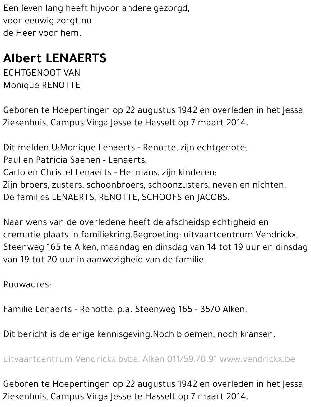 Albert Lenaerts