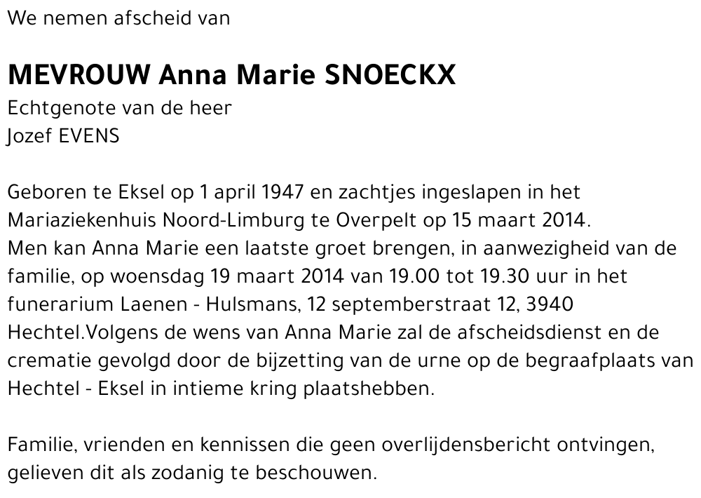 Anna Marie Snoeckx