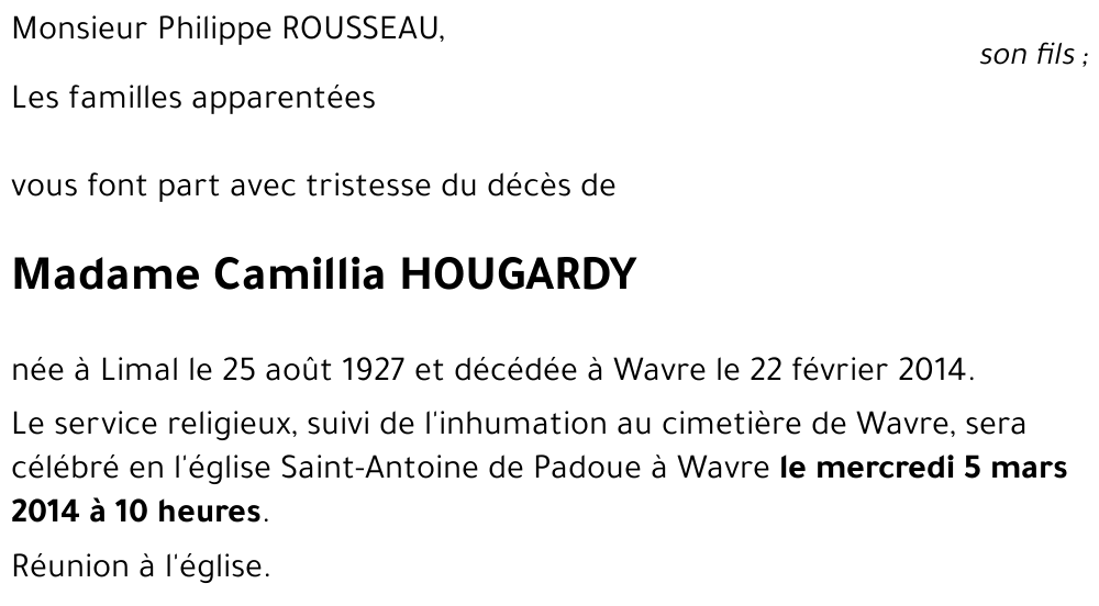 Camillia HOUGARDY