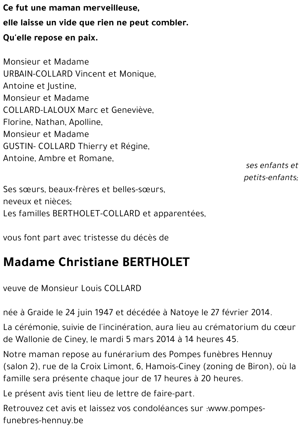 Christiane BERTHOLET
