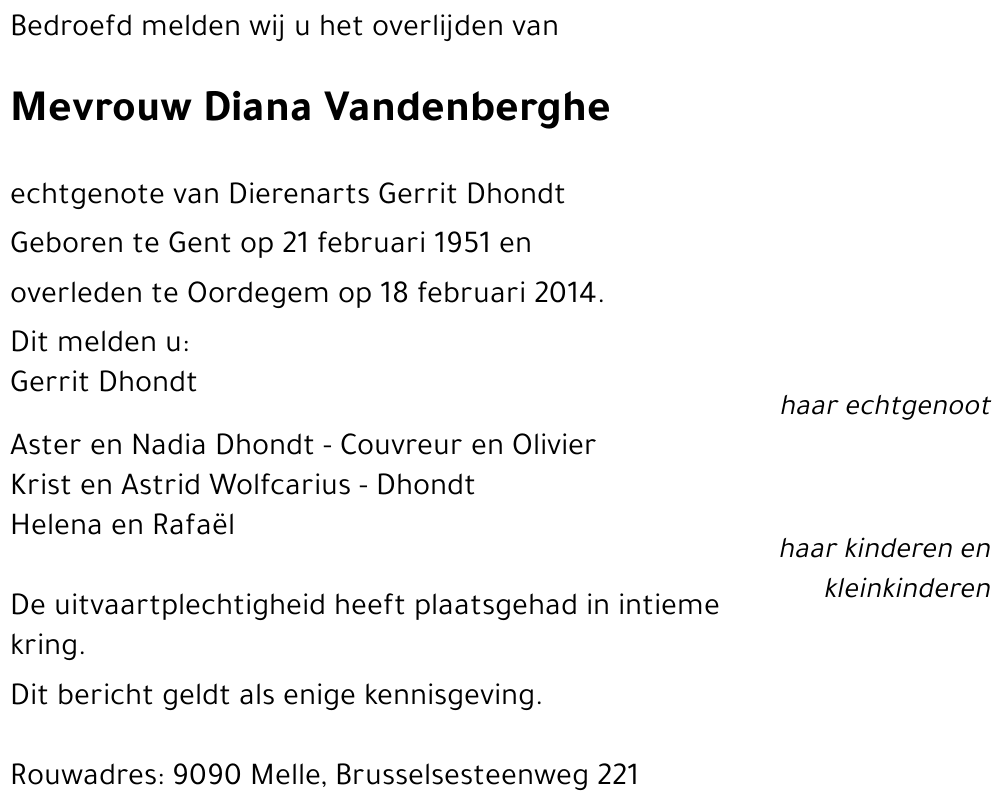 Diana Vandenberghe
