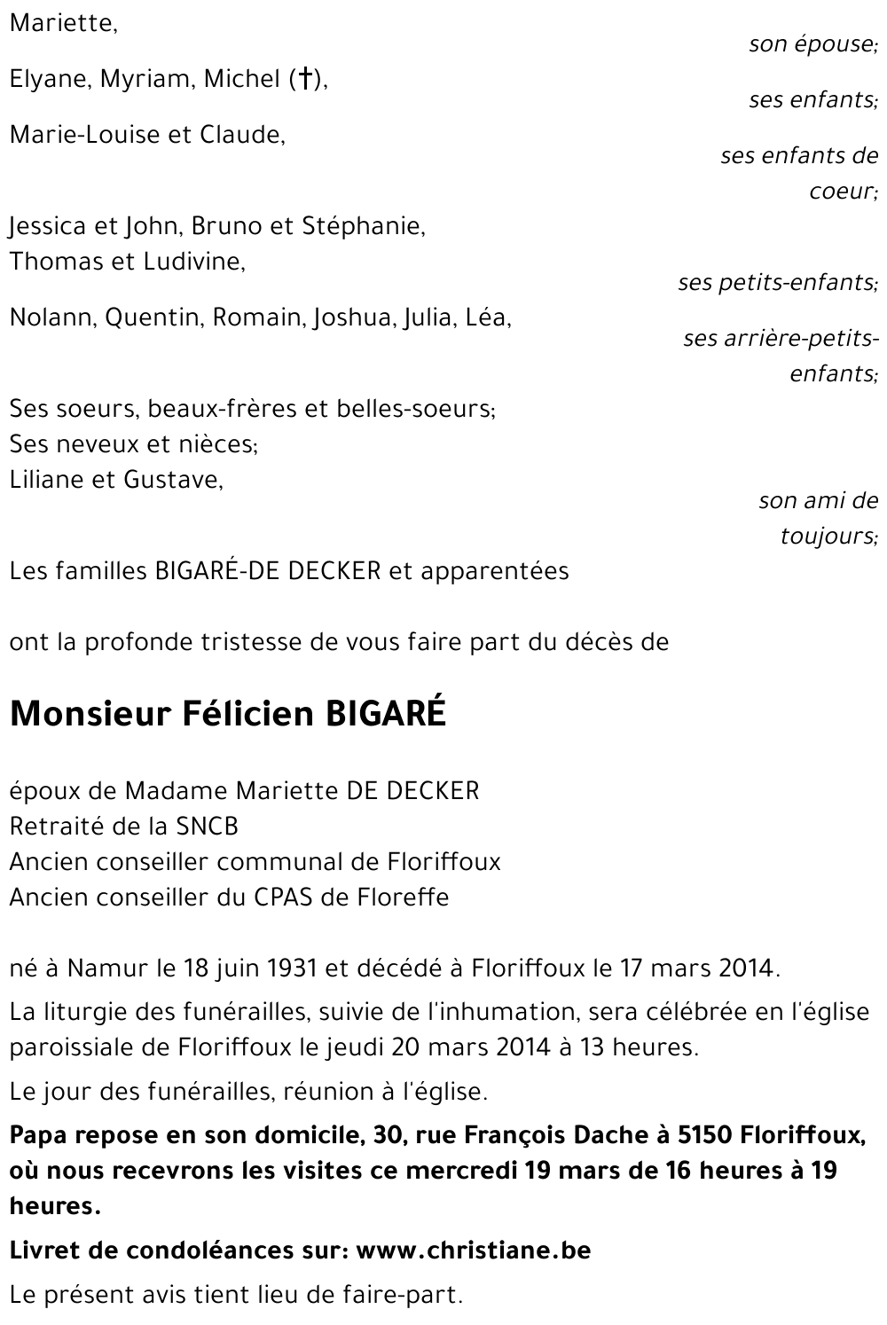 Félicien BIGARÉ