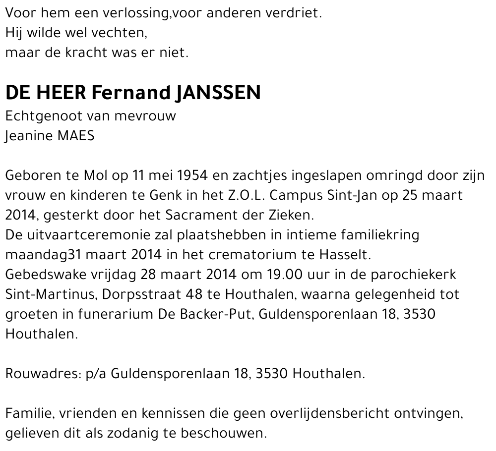 Fernand JANSSEN
